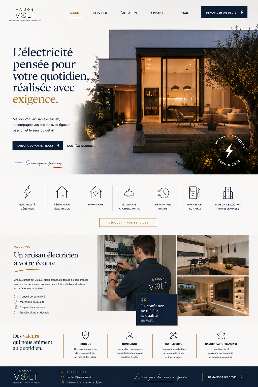 Site Maison Volt — page d'accueil