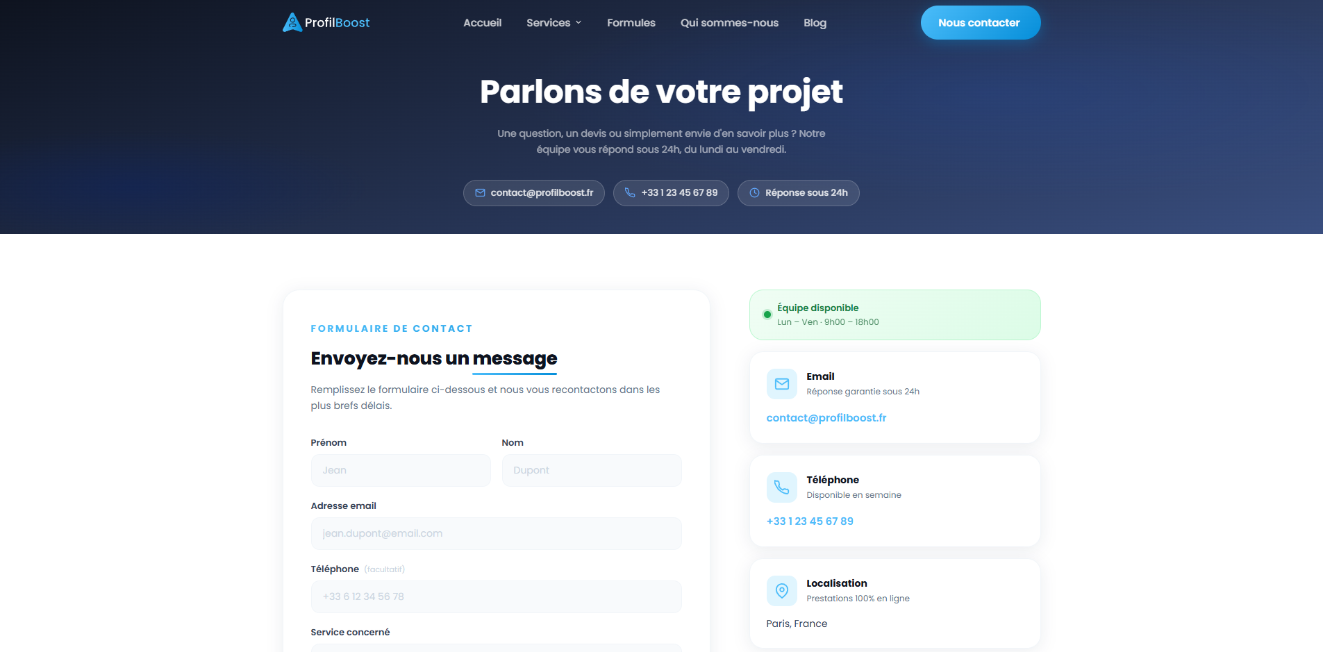 Contact ProfilBoost