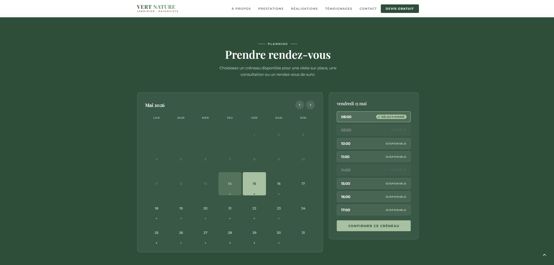 Réservation Vert-Nature